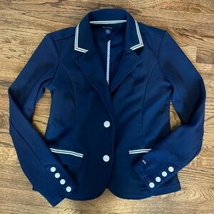 Tommy Hilfiger Ponte Unstructured Navy Blazer with White Piping